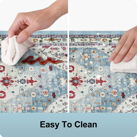 Collive alfombra de cocina de fácil limpieza con paño húmedo