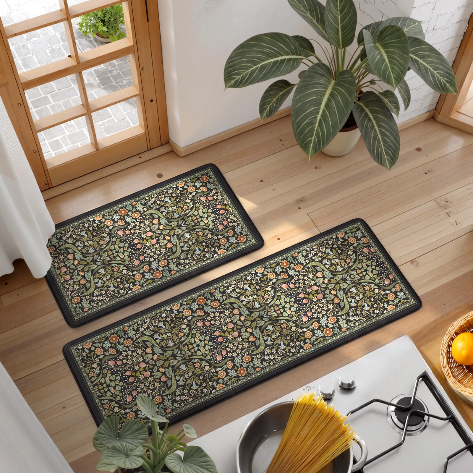 Collive alfombra de cocina fácil de limpiar, resistente a manchas