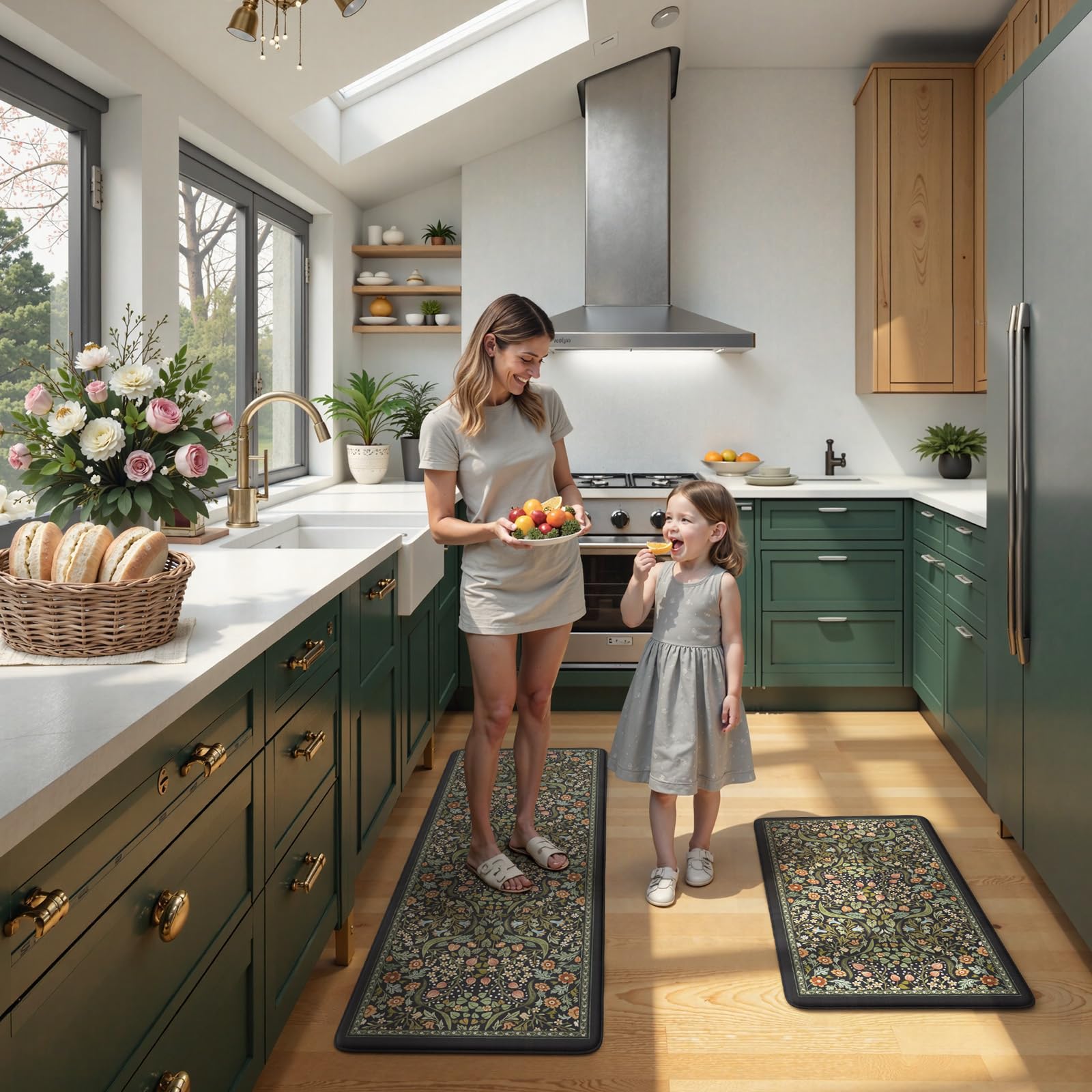 Collive opción decorativa floral vintage para cocina, baño o lavandería