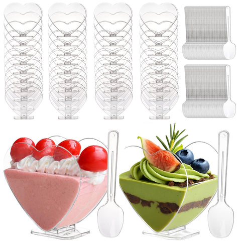 Coloch 100-pack de vasos postre mini con acabado claro, ideales para presentaciones elegantes