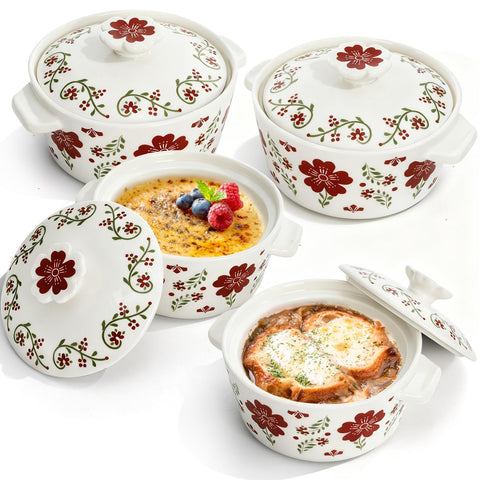 Coloch mini cocotte de 8 oz con tapa para porciones individuales.