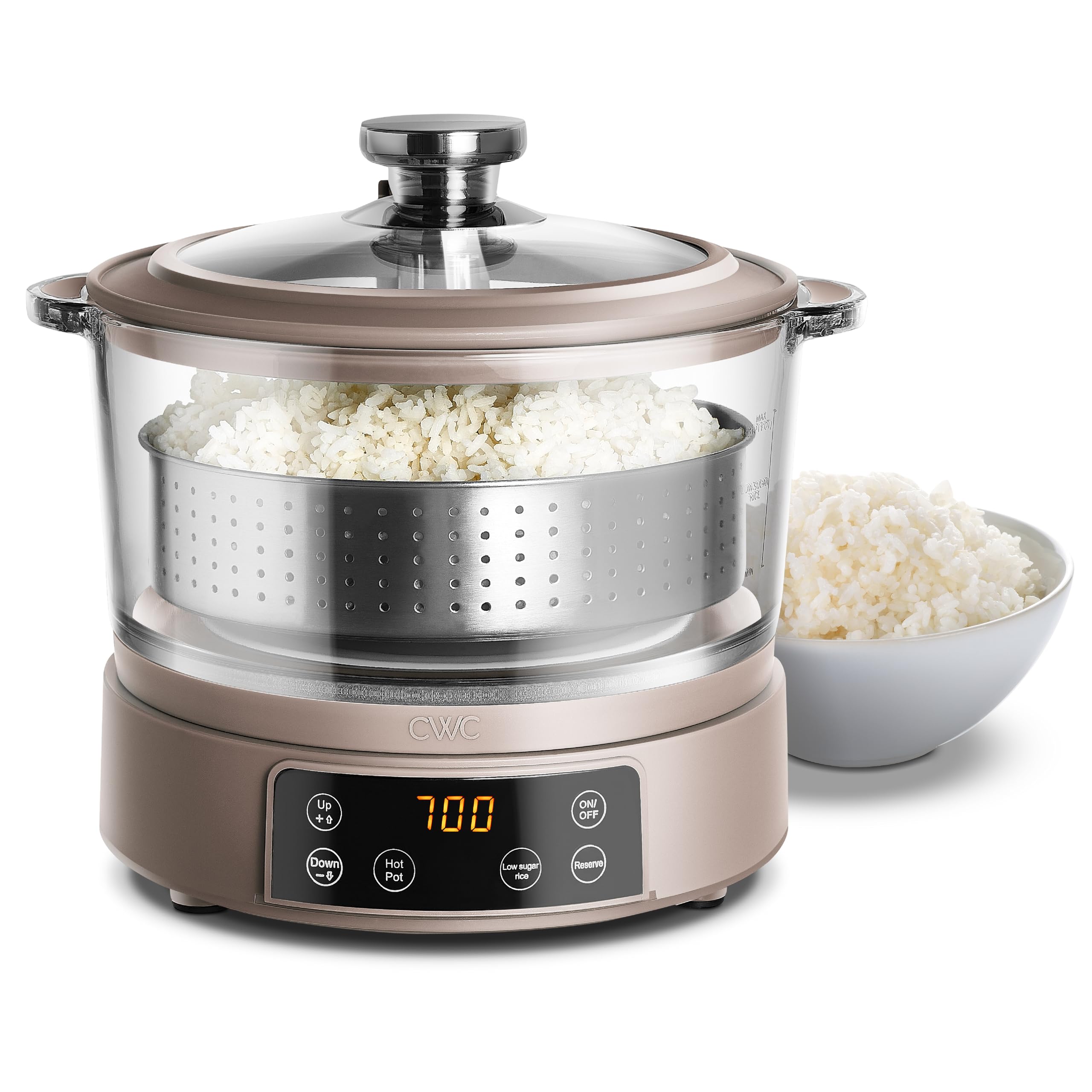 COOK WITH COLOR arrocera 3L de cristal, ideal para porciones familiares.