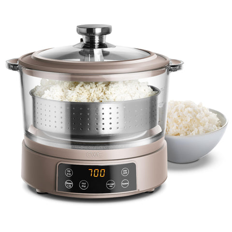 COOK WITH COLOR arrocera 3L de cristal, ideal para porciones familiares.