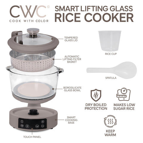 COOK WITH COLOR cesta elevable automática para cocción más limpia.