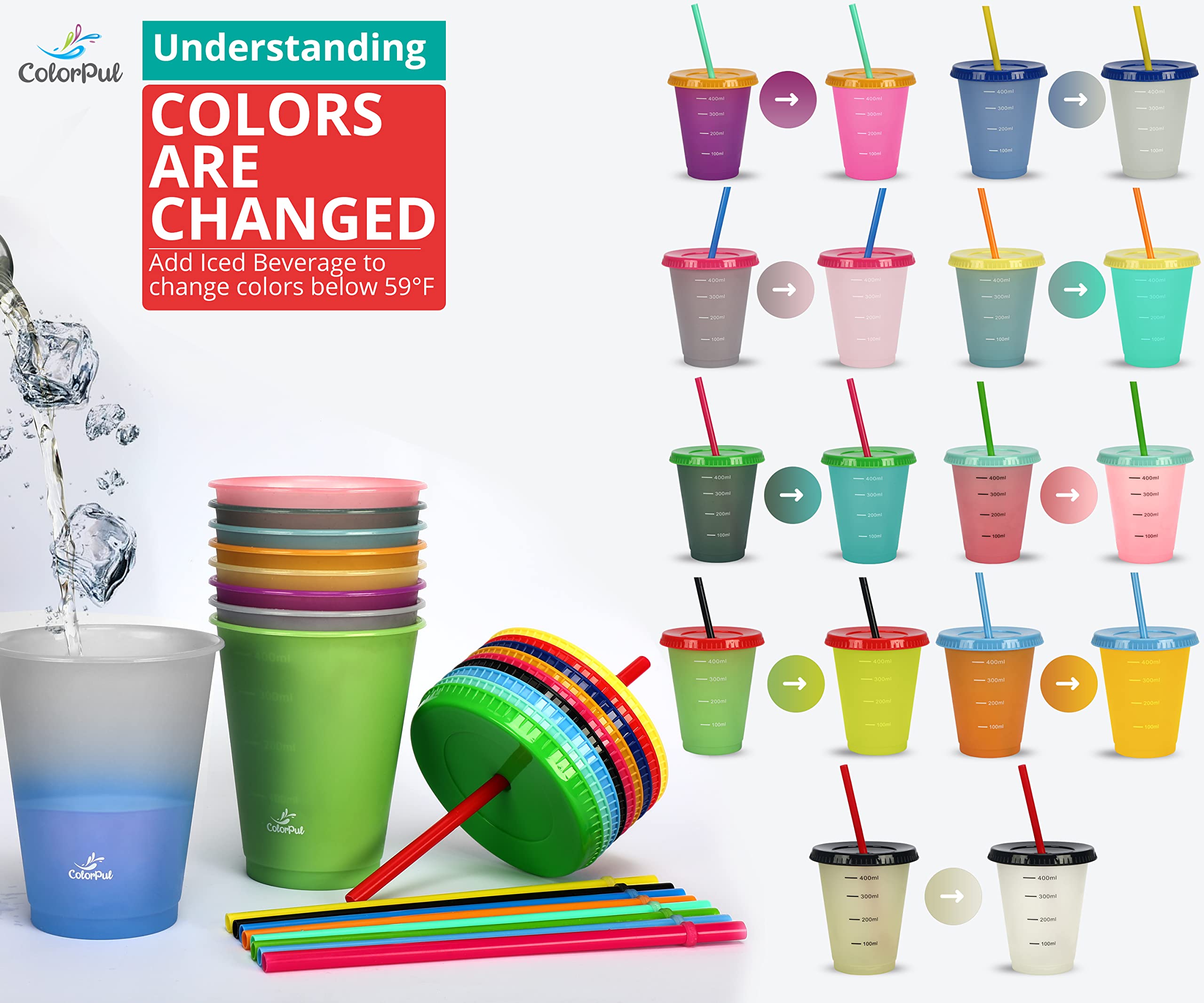 COLORPUL Limpia fácilmente y mantiene bebidas a temperatura agradable por más tiempo.