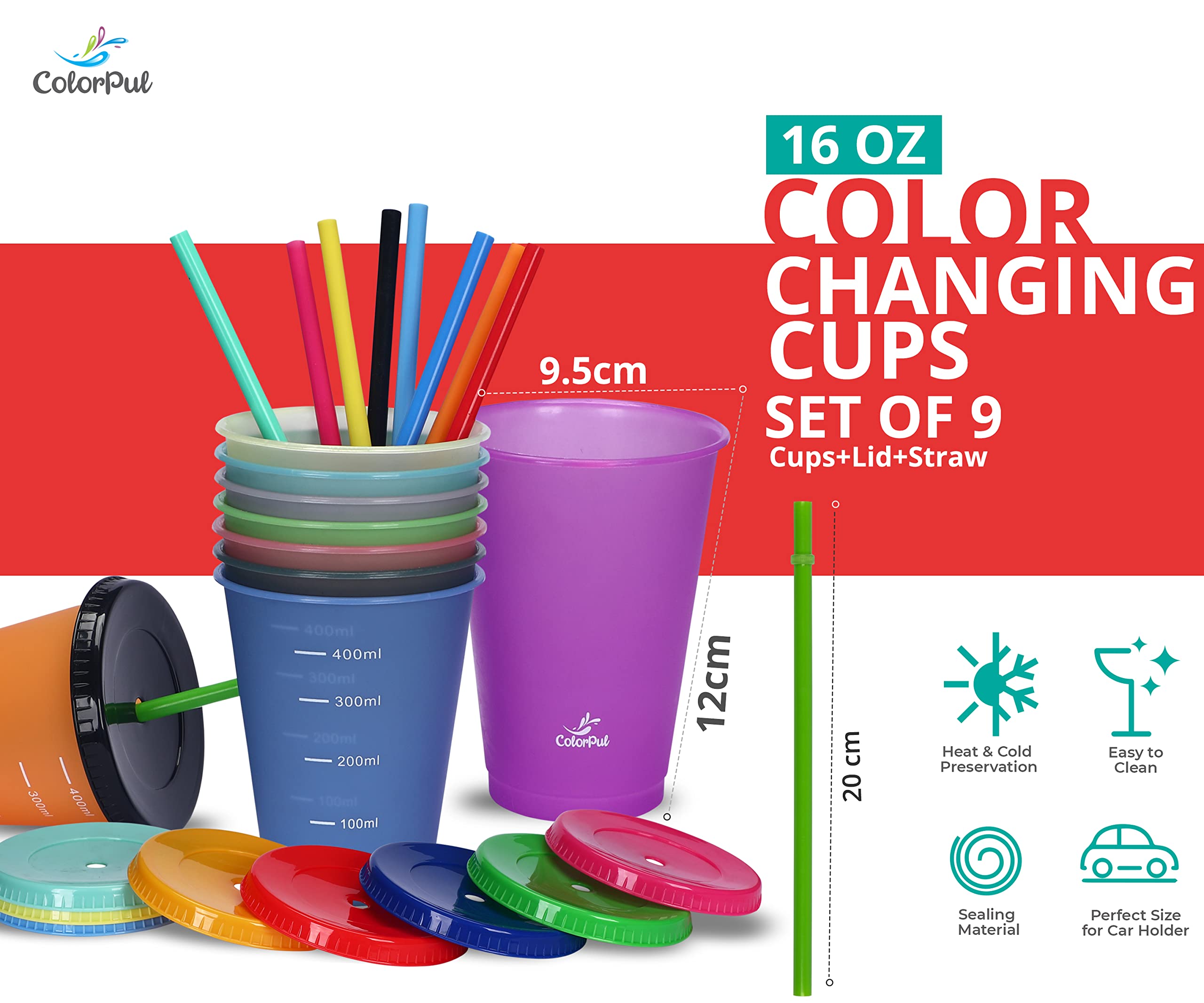 COLORPUL Vasos portátiles para playa y picnic, ligeros y fáciles de transportar.