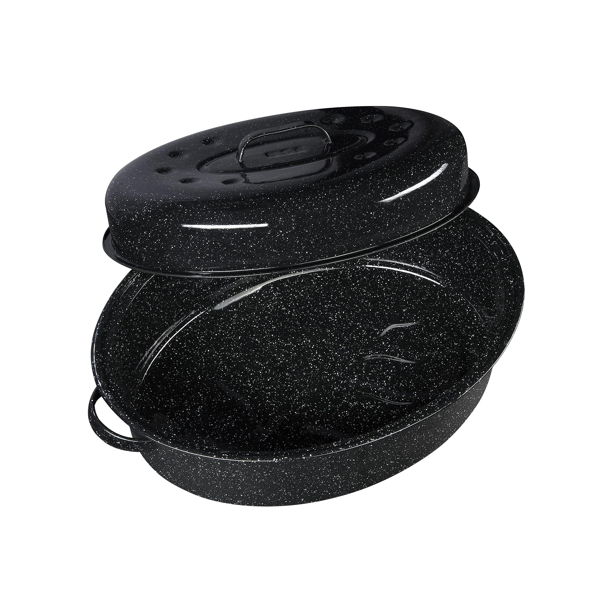 Columbian Home Granite Ware, tapa doble para mayor versatilidad en cocción.