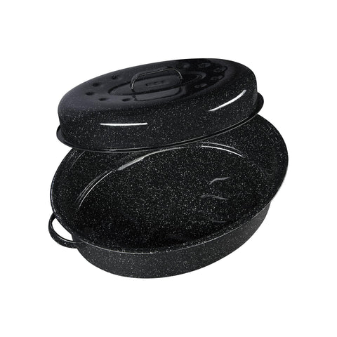 Columbian Home Granite Ware, tapa doble para mayor versatilidad en cocción.
