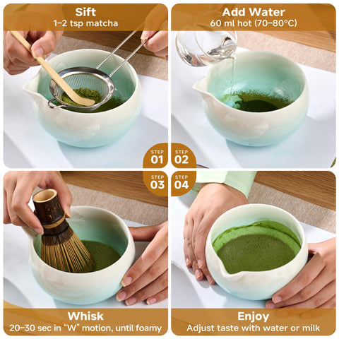 Kit 8 en 1 CombJoy para experiencia de matcha completa