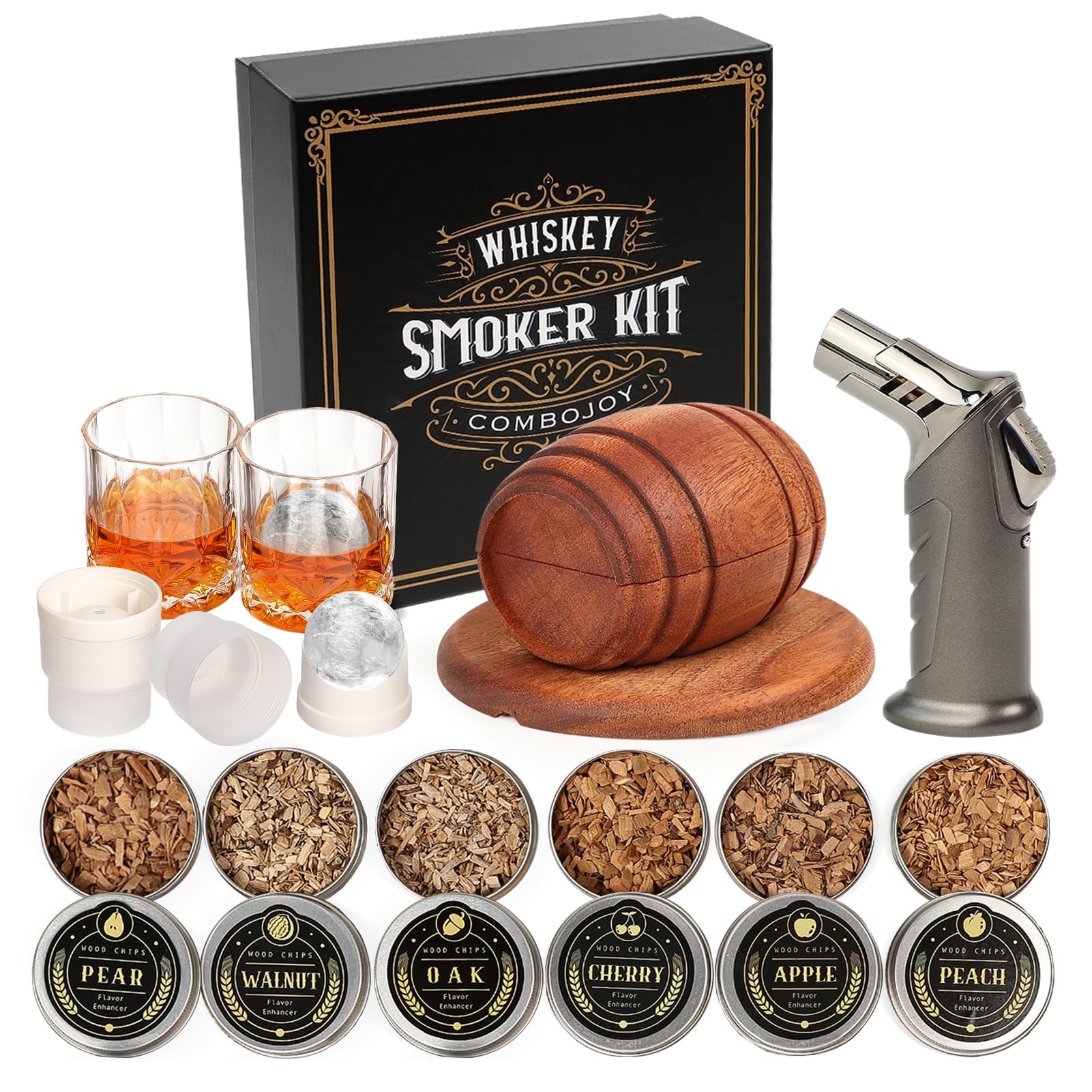 ComboJoy kit ahumador para whisky con encendedor-torcha para ahumar en casa