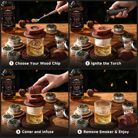 ComboJoy kit ahumador para cócteles, infusión de bebidas con humo suave