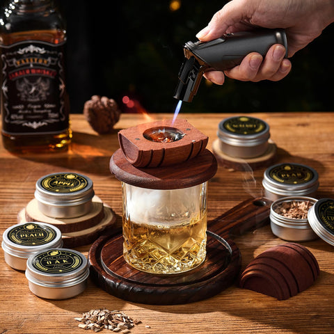 ComboJoy kit ahumador para whisky con seis sabores de virutas de madera