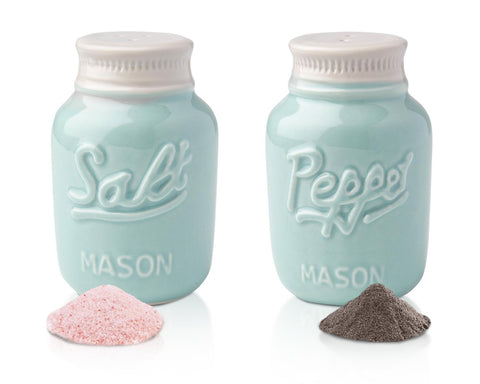 Comfify tarro Mason de cerámica azul para sal y pimienta, práctico y decorativo en la mesa.
