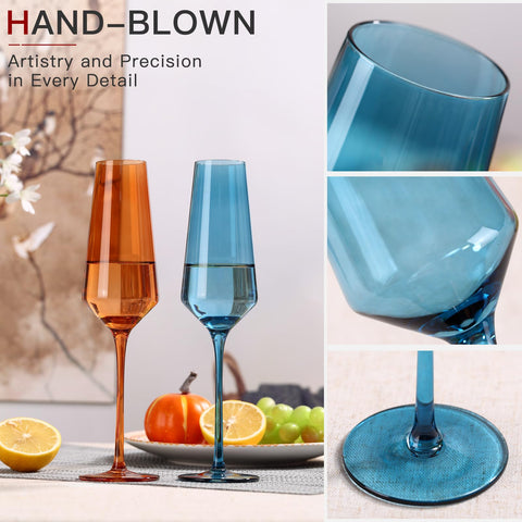 Colores variados de comfit: naranja, azul, verde, rojo, púrpura y dorado.
