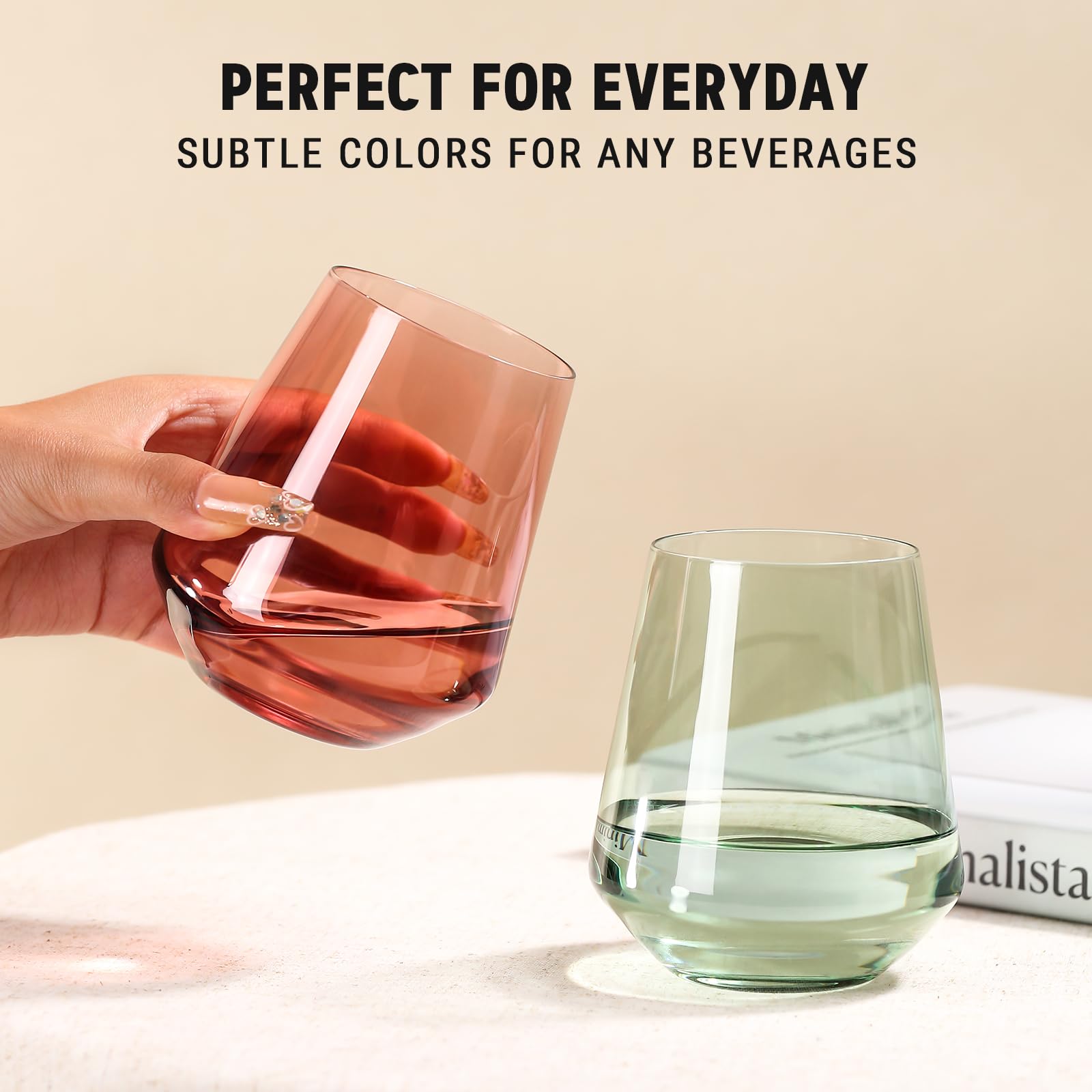Vaso comfit sin tallo, diseño artesanal para realzar la experiencia.
