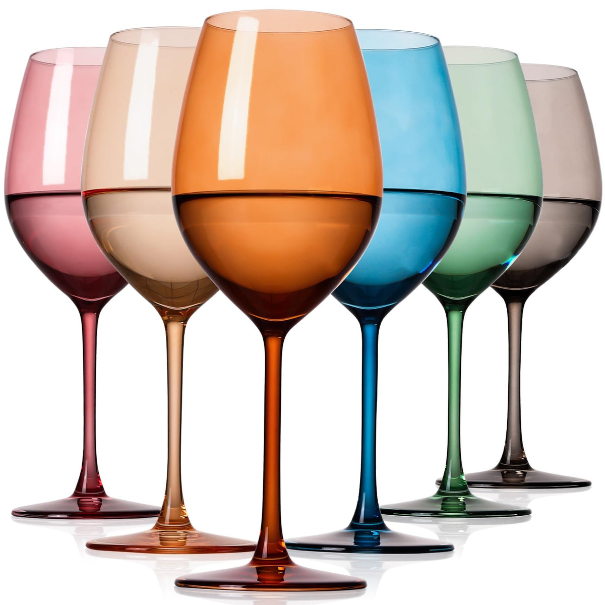 Vasos de vino comfit coloridos de 19 onzas para identificar fácilmente cada copa en reuniones