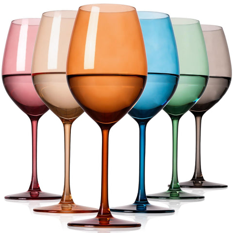 Vasos de vino comfit coloridos de 19 onzas para identificar fácilmente cada copa en reuniones