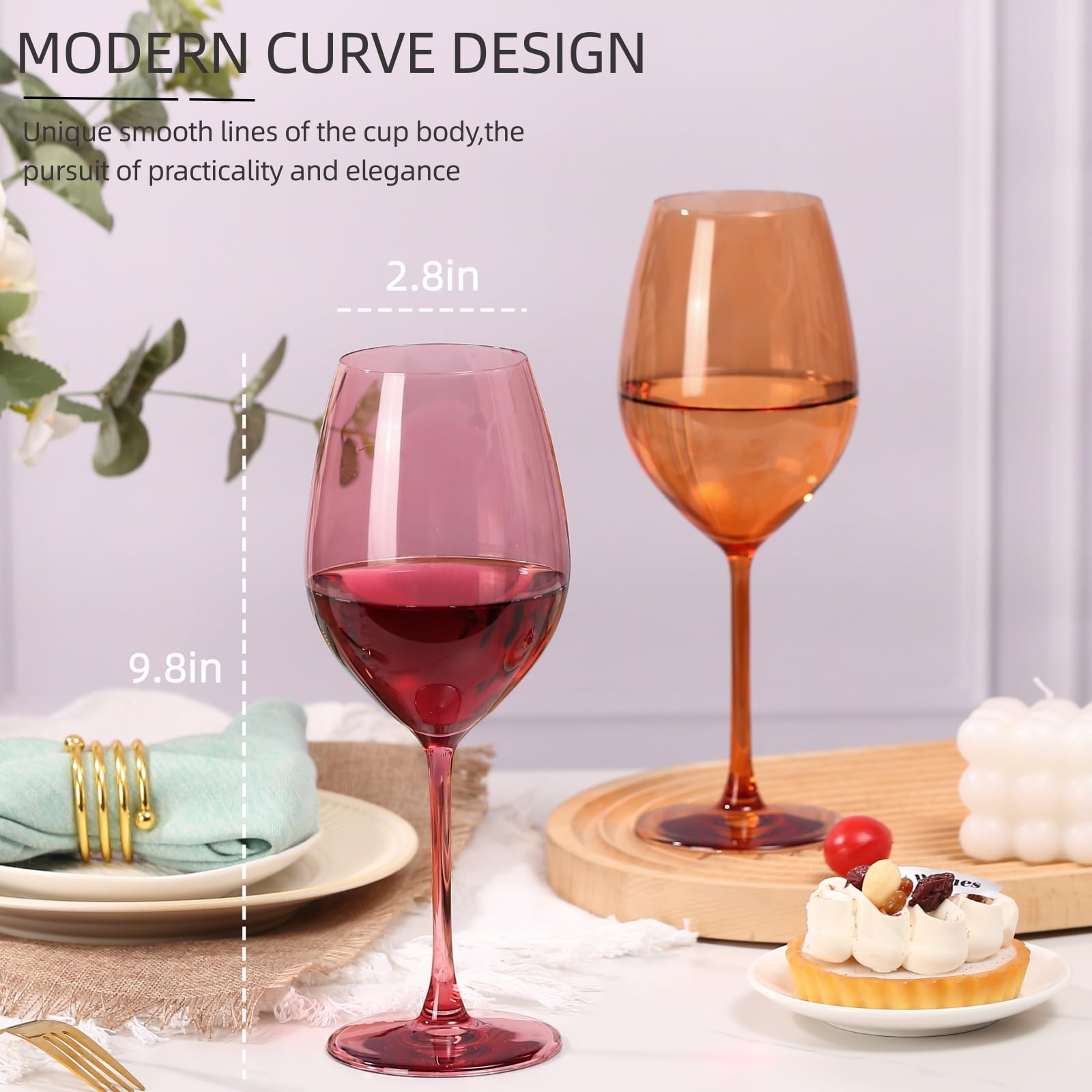 Vaso comfit con tallo largo para mayor estabilidad y estilo moderno