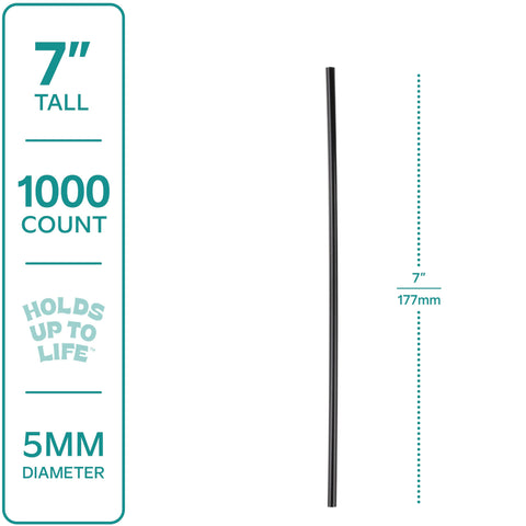 Comfy Package agitadores negros desechables, ideales para presentaciones elegantes.