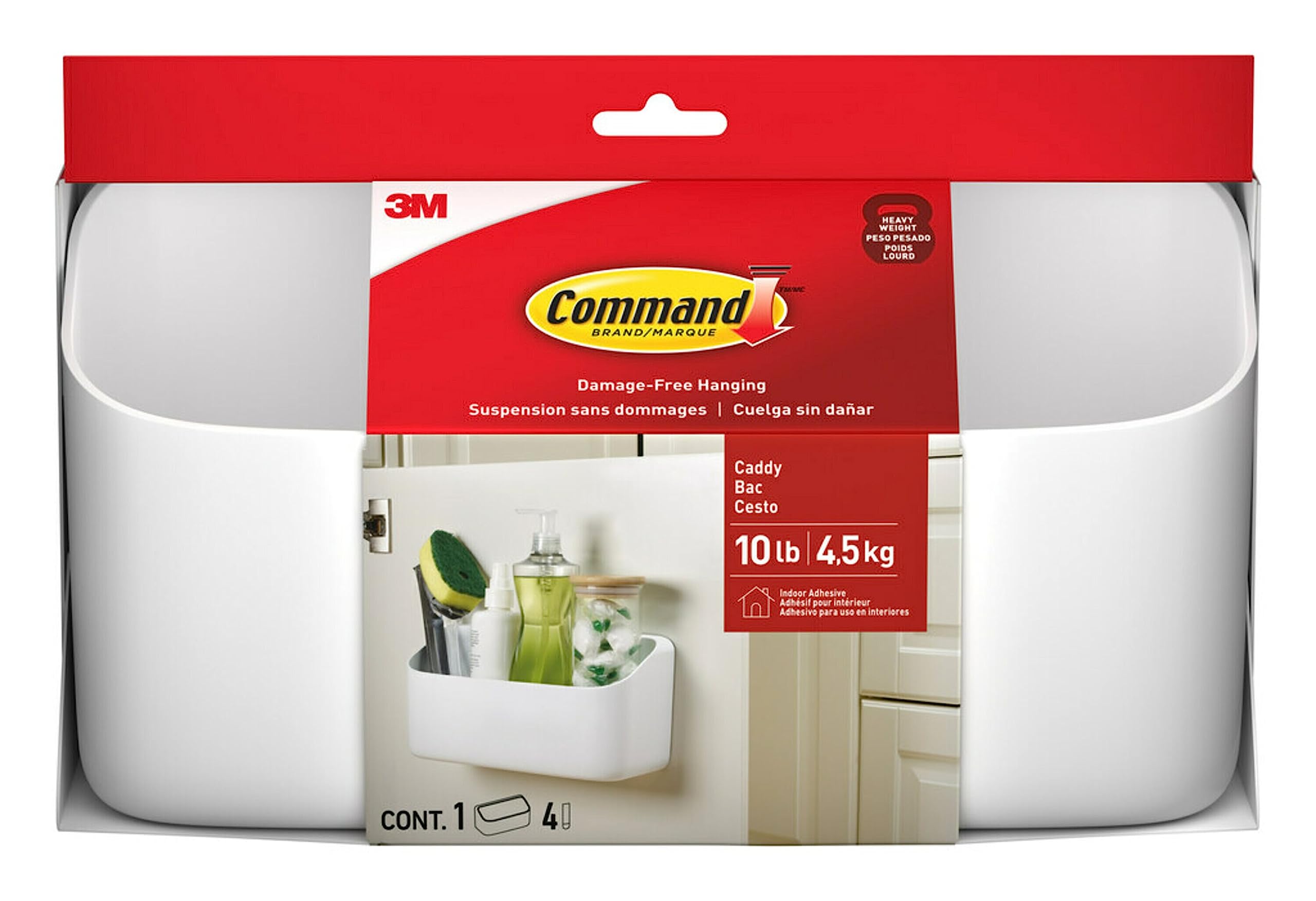 Caddy Command con 4 tiras grandes para montaje rápido sin herramientas