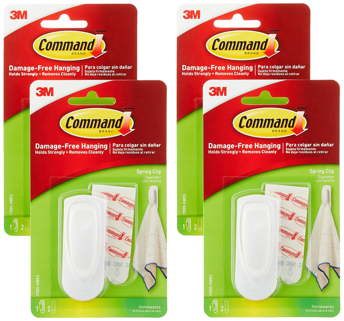 Pinza Command mediana en primer plano, ideal para colgar paños.