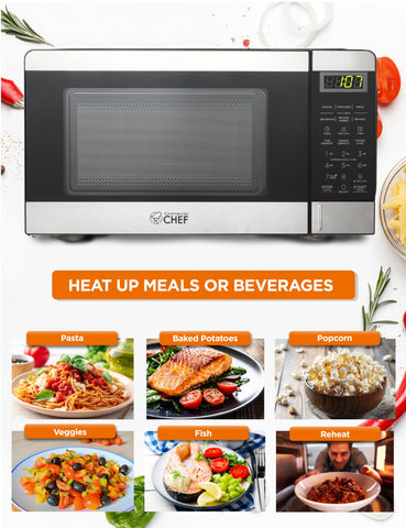 Panel digital de Commercial CHEF con iconos y luz LED.