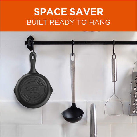 Commercial CHEF sartén de hierro forjado compatible con inducción para cualquier cocina.