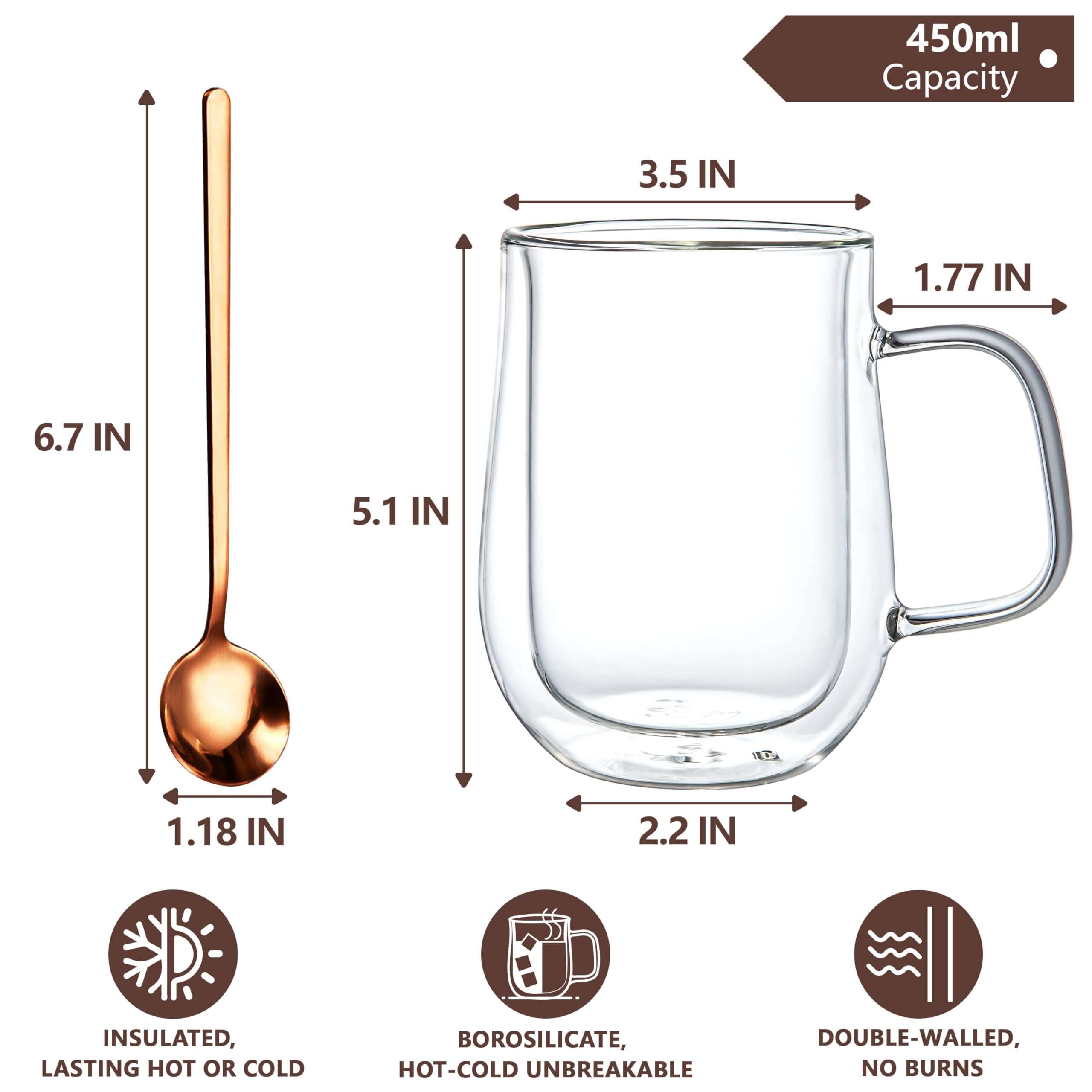 Conjunto de 2 vasos COMOME en cristal borosilicato, duraderos y elegantes.