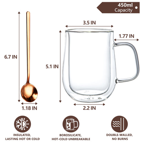 Conjunto de 2 vasos COMOME en cristal borosilicato, duraderos y elegantes.
