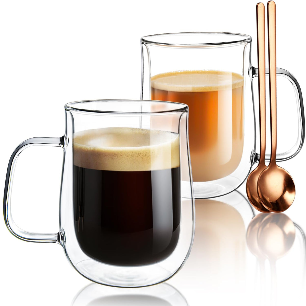 Vaso COMOME de café en cristal doble pared que mantiene caliente la bebida.