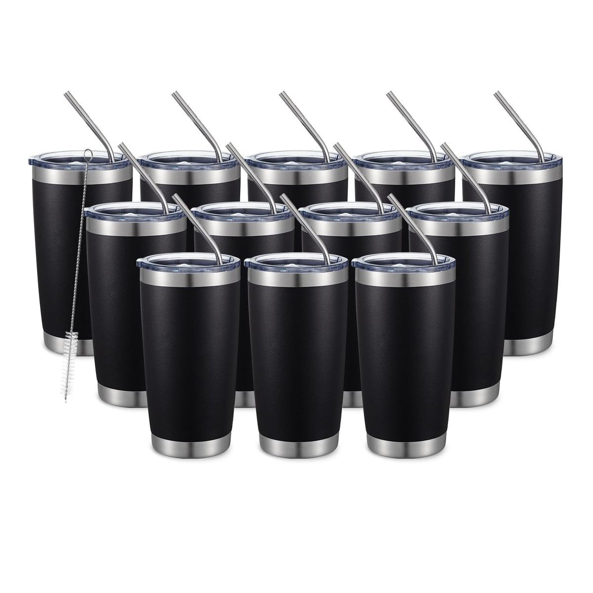 COMOOO Taza 20oz, doble pared y tapa para evitar salpicaduras y mantener bebidas.