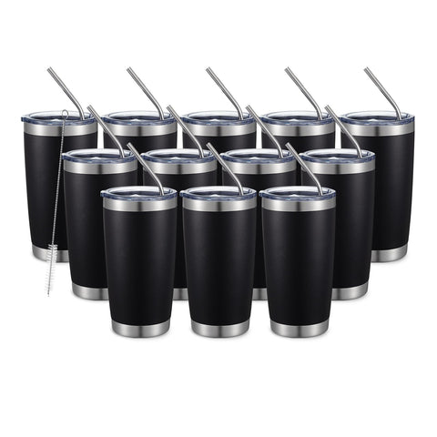 COMOOO Taza 20oz, doble pared y tapa para evitar salpicaduras y mantener bebidas.