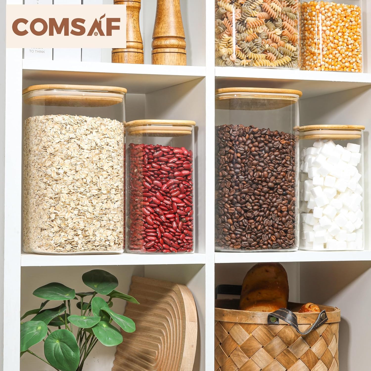 Almacenamiento compacto de ComSaf para organizar la despensa de forma eficiente.