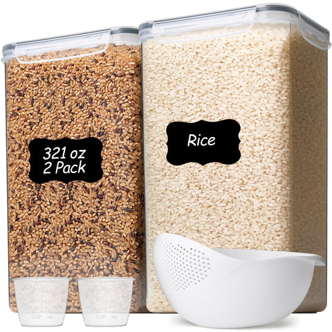 ComSaf arroz almacenamiento: dos contenedores grandes para almacenamiento a granel y aire sellado.