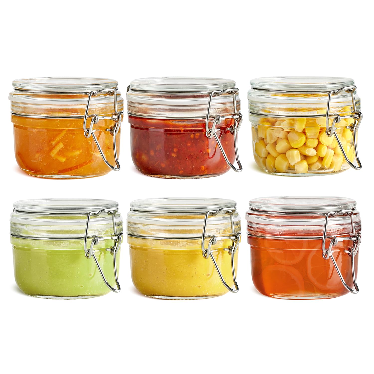 ComSaf botes de vidrio 4oz con tapa hermética para conservar frescura