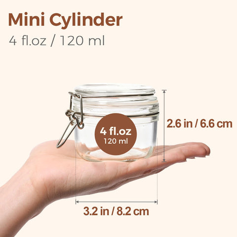 ComSaf botes de vidrio 4oz con boca amplia para llenado fácil