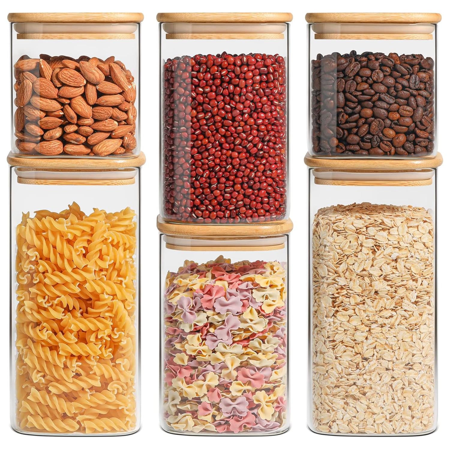 ComSaf botes de vidrio con tapas herméticas para conservar alimentos frescos.
