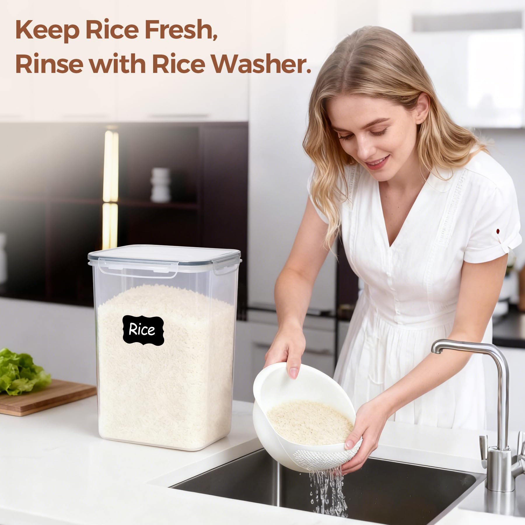 ComSaf colador arroz: colador para lavar y escurrir arroz fácilmente.