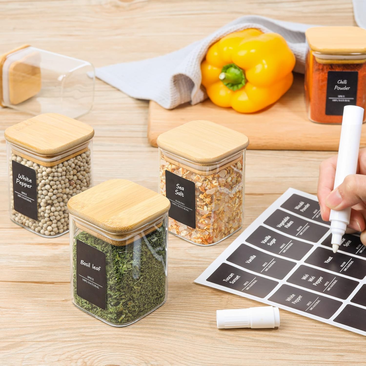 ComSaf diseño moderno en frascos de especias para la cocina.