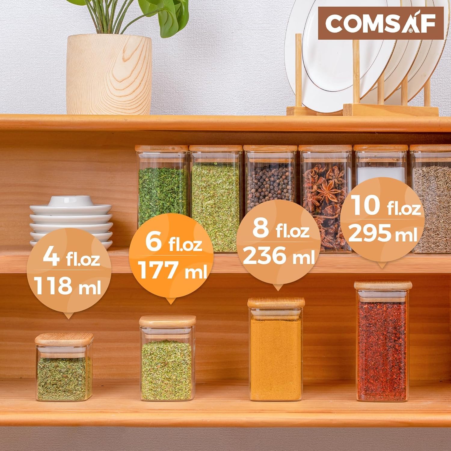 ComSaf etiquetas personalizables de 9 piezas para identificar especias fácilmente.