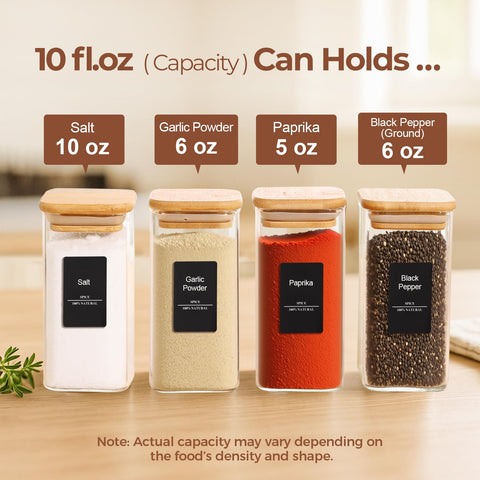 ComSaf jarras de especias en vidrio con diseño moderno para una cocina elegante.