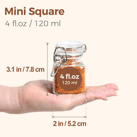 ComSaf jarras-vidrio-120ml-tapa-hermetica para almacenar líquidos sin fugas.