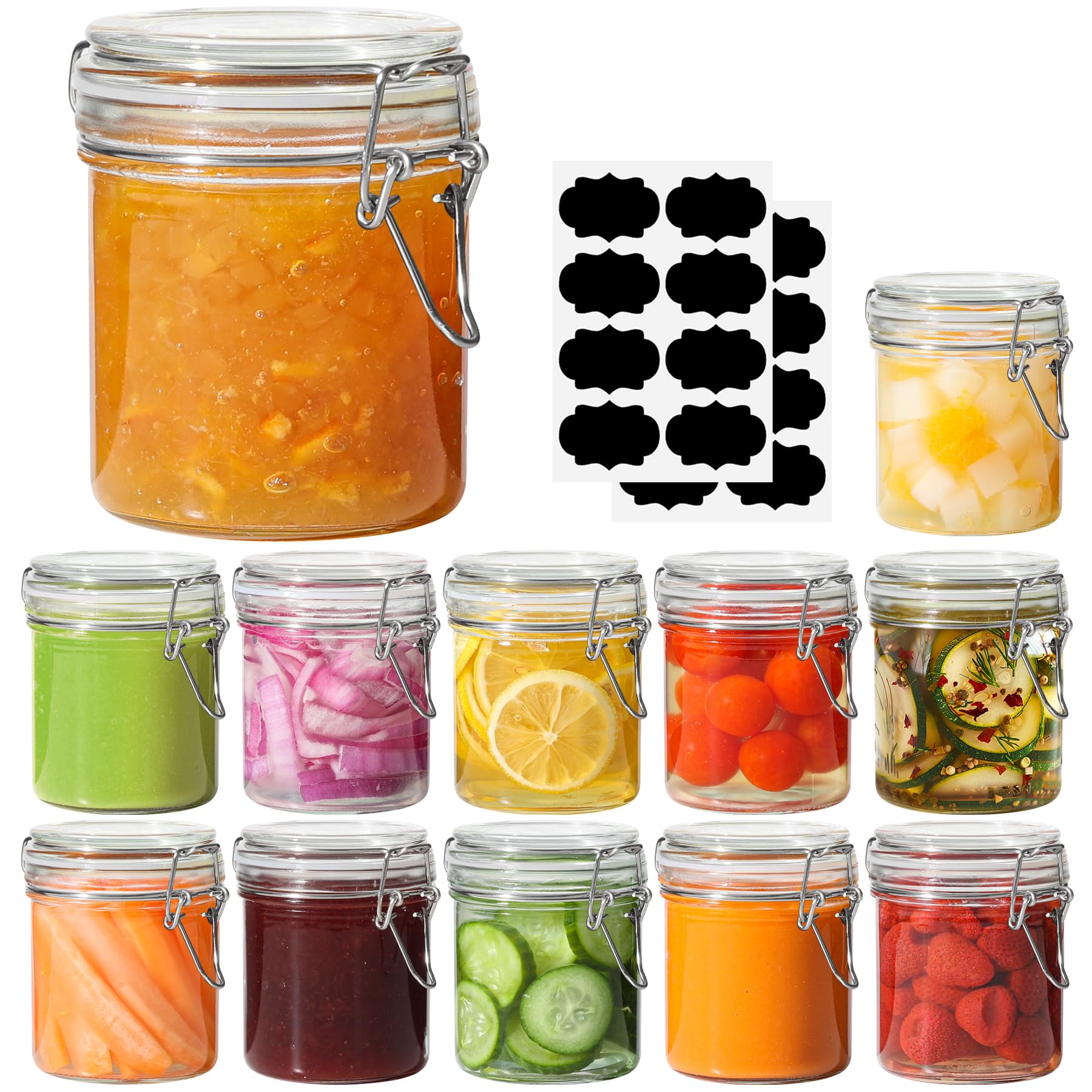 ComSaf jarras de vidrio 8oz con tapas herméticas para conservar alimentos.