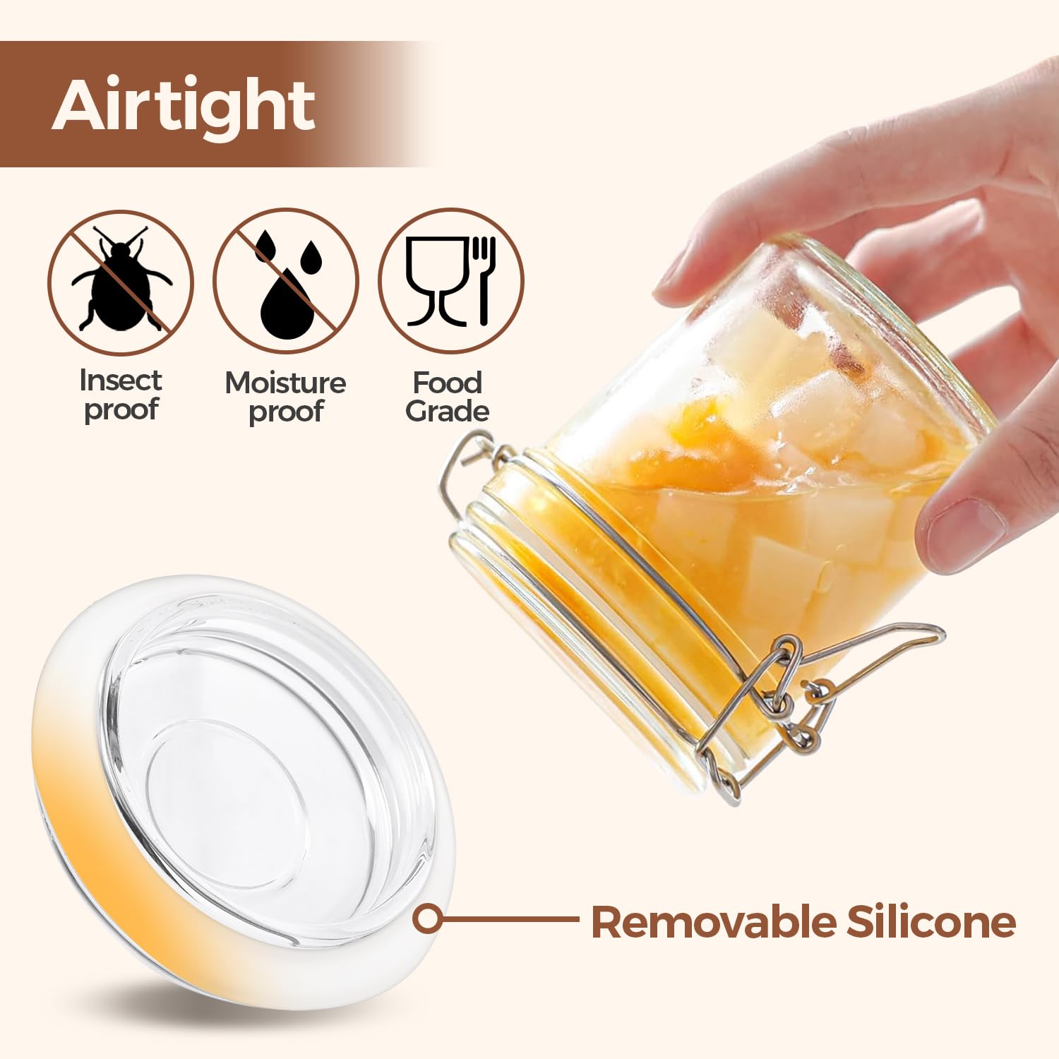ComSaf frascos transparentes 8oz permiten ver claramente el contenido.