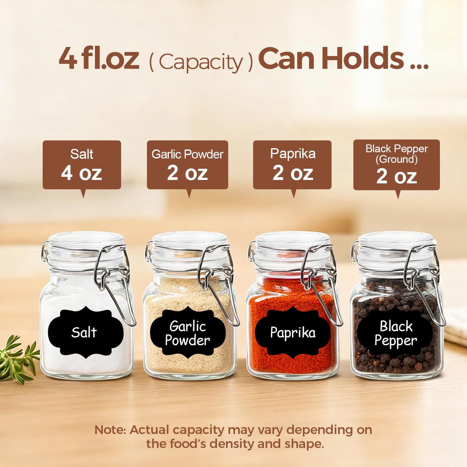 ComSaf kit-almacenamiento-120ml-12-jarras con etiquetas reutilizables para organización.