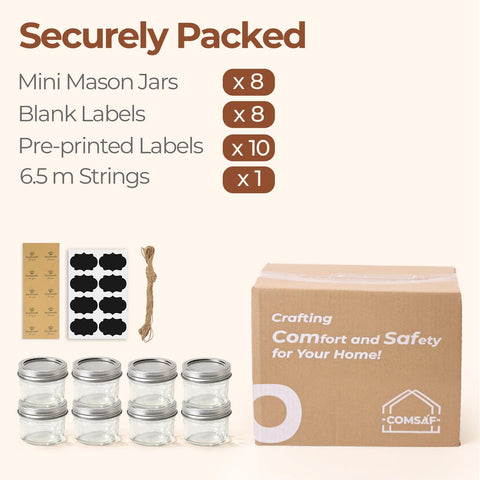 Portabilidad: frascos compactos de ComSaf para lonches y picnics.
