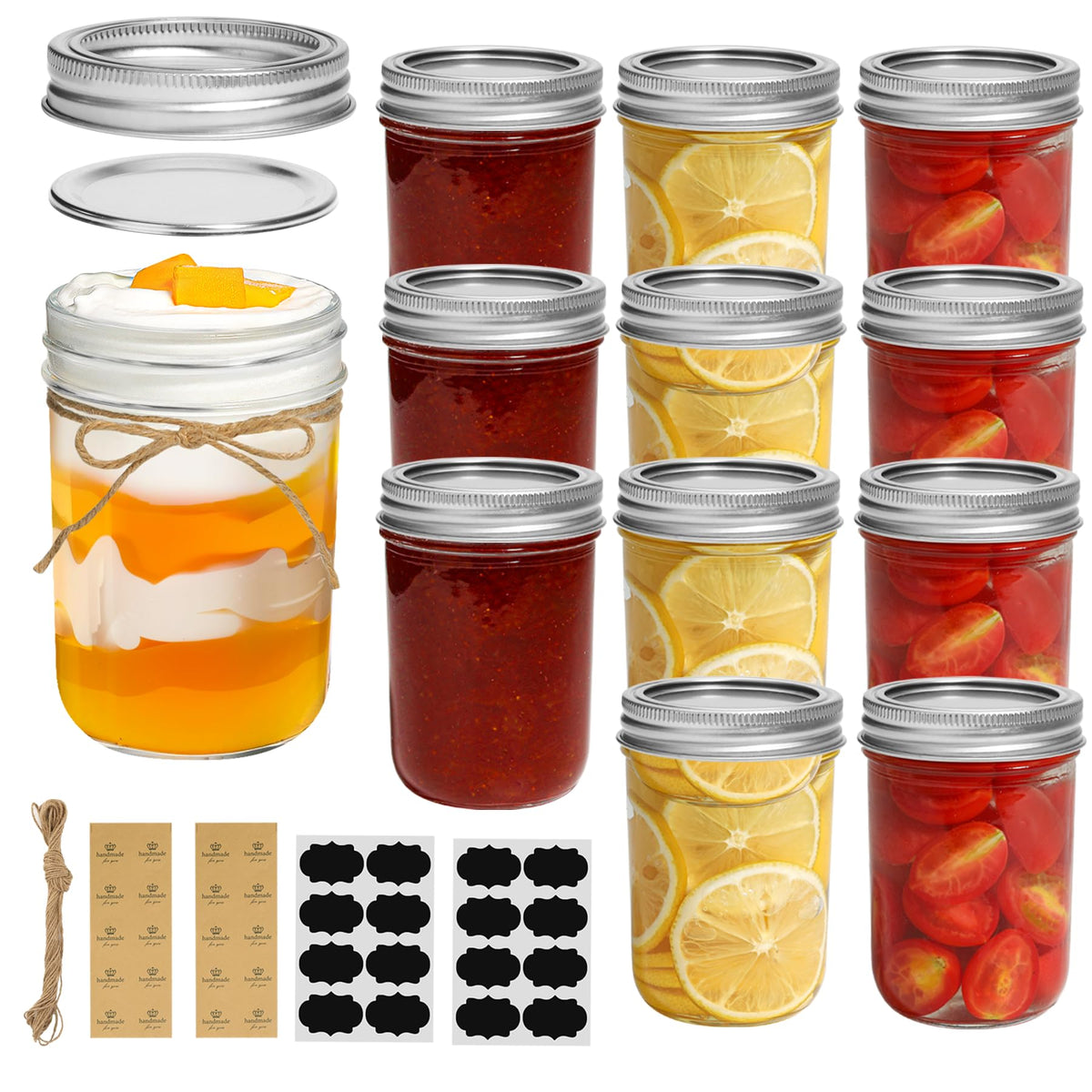Frascos ComSaf Mason de 236 ml para conservar mermeladas caseras