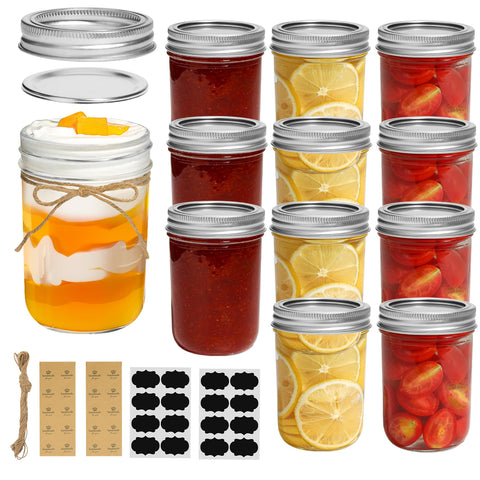 Frascos ComSaf Mason de 236 ml para conservar mermeladas caseras