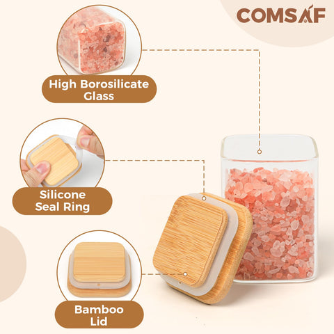 Organización eficiente en la cocina con frascos de ComSaf para especias.
