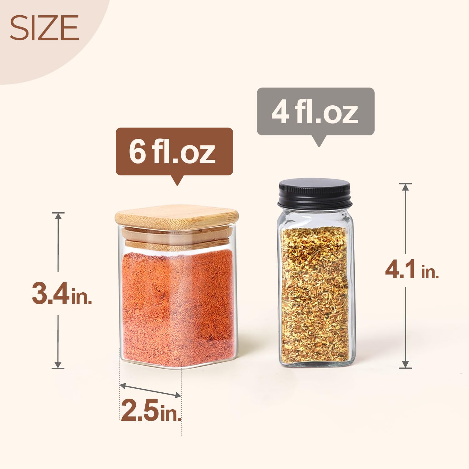ComSaf tapas de bambú herméticas para mantener el aroma de las especias.